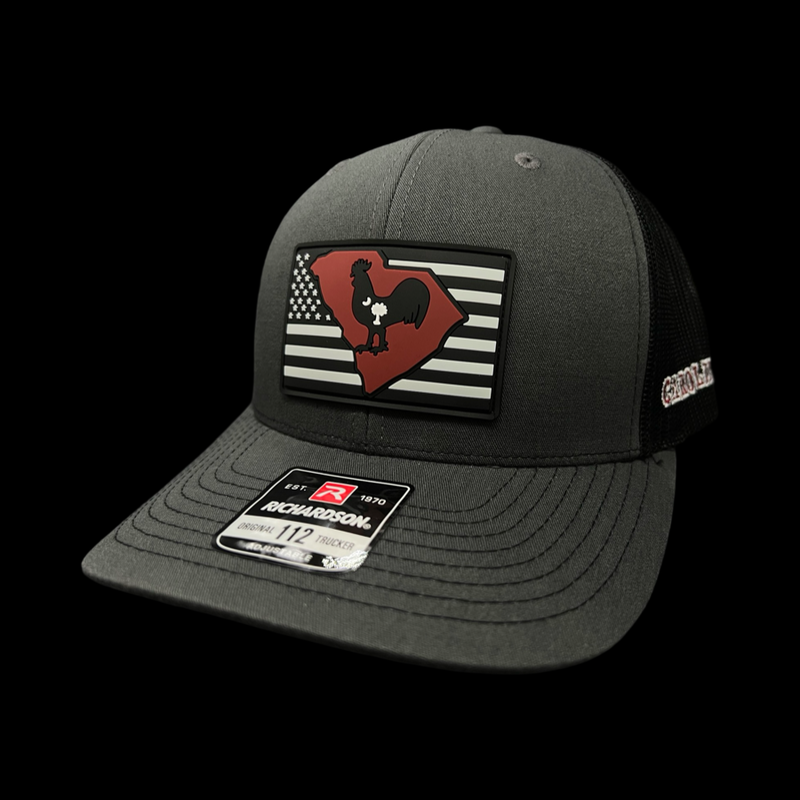 Richardson 112 Hometown Rooster Charcoal Performance Trucker Hat