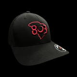 803 Flexfit Carolina Black Widow Garnet Fitted Mesh Hat