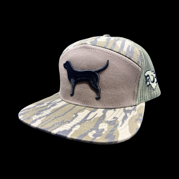 Lost 803 Bottomand & Gator Black Lab Flat Bill Camo Hat