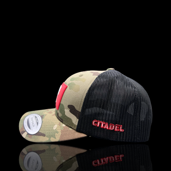 Citadel Big Red Peformance PVC Patch Multicam Trucker Hat