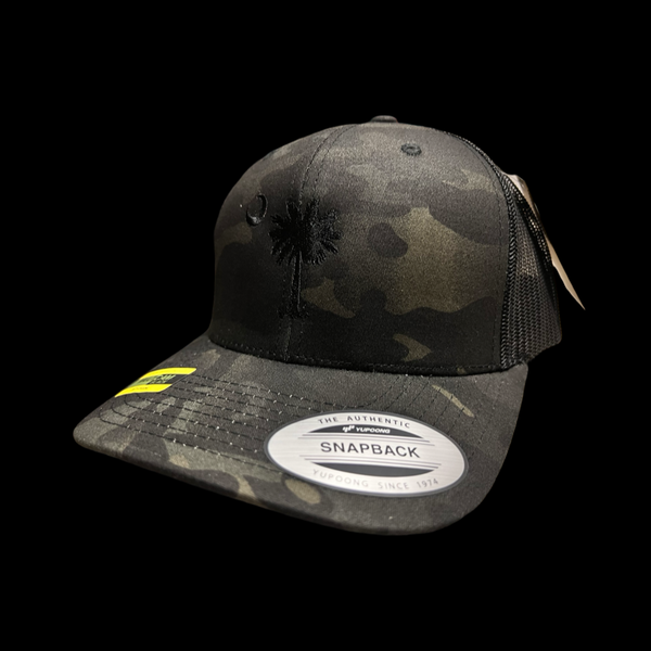 Yupoong 1776 Black Camo Trucker Hat