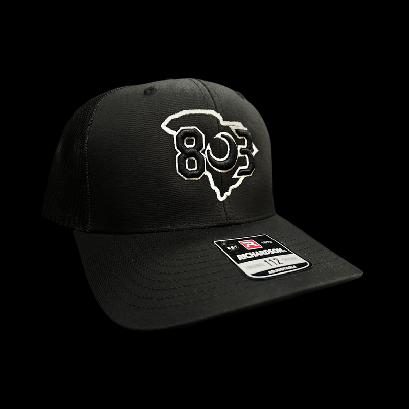 Richardson 803 Carolina 2nd Gen Black Trucker Hat