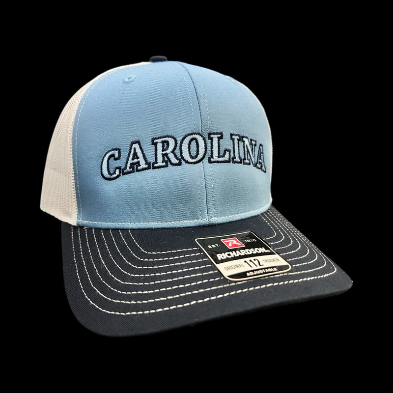 803 Richardson Carolina Navy Light Blue White Trucker hat