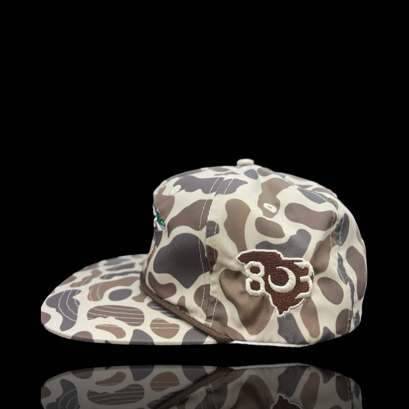 Lost 803 Duck Camo Flatbill Relaxed Waterfowl/Mallard Rope Hat