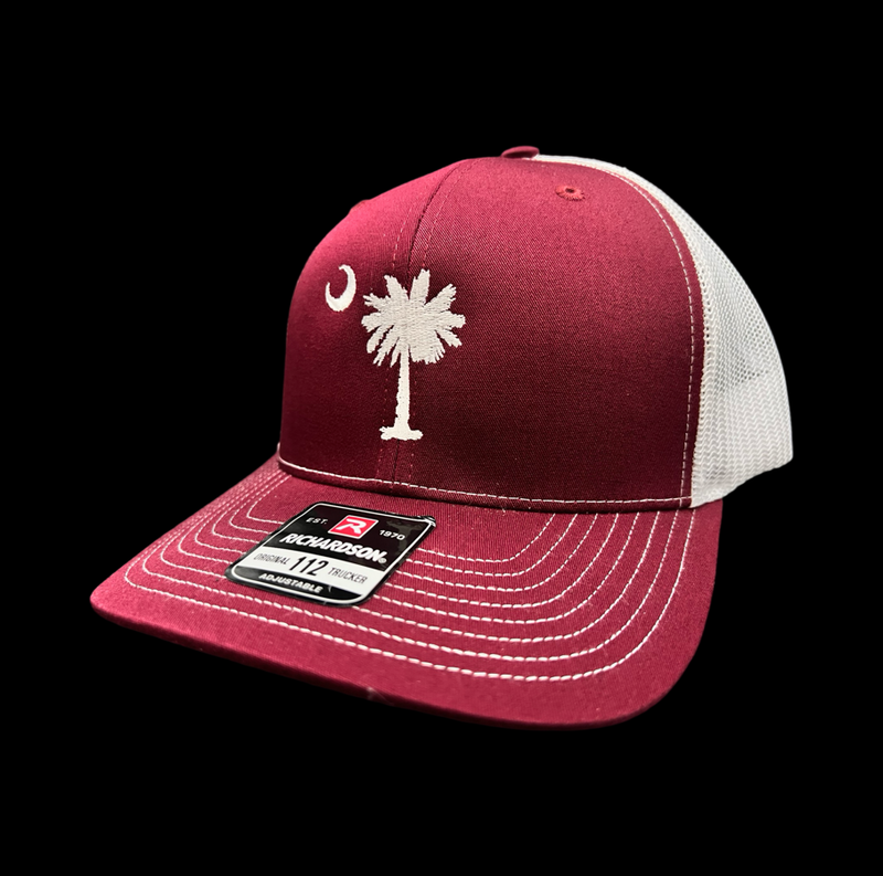 Richardson 1776 Garnet White Palmetto Moon Trucker Hat