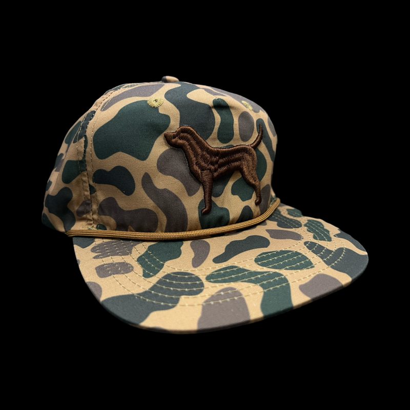 803 3D Lost Dog Chocolate Oldscool Camo Relaxed Rope Flatbill Hat