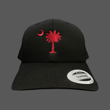 Yupoong 1776 SC Palmetto Moon Black Garnet Trucker Hat