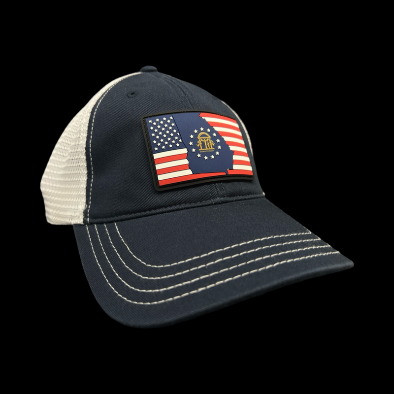 Richardson 111 Hometown Georgia Navy Patriotic Relaxed Trucker Hat