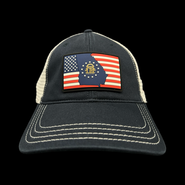 Richardson 111 Hometown Georgia Navy Patriotic Relaxed Trucker Hat