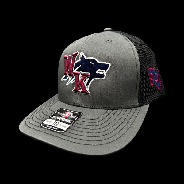 White Knoll Timberwolves 803 Special Edition 3D Charcoal Black Trucker Hat