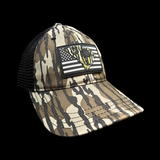 843 Lowcountry Richardson Bottomland Camo Performance PVC Patch Relaxed Trucker Hat