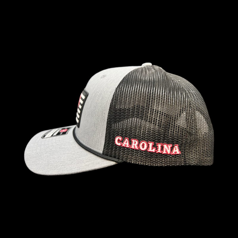 Richardson Carolina Hometown Rooster Heather Black Performance PVC Rope Trucker Hat