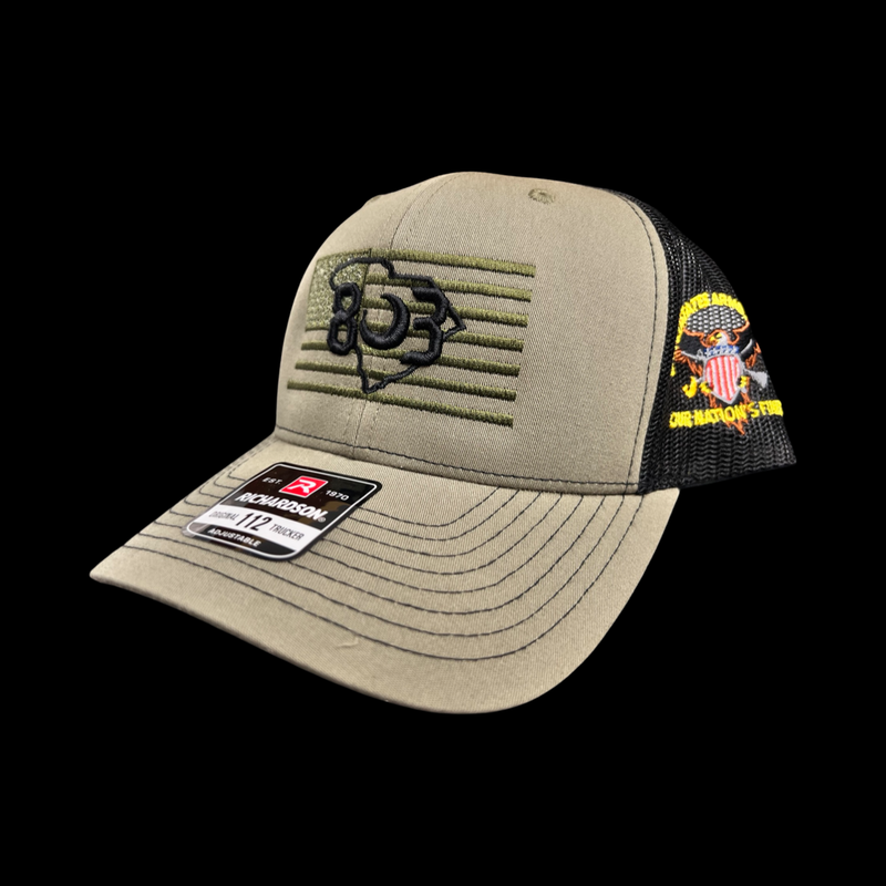 803 America Richardson Loden Military Trucker Hat