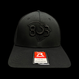 803 Richardson Blackout Fitted Mesh Flexfit Trucker Hat