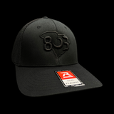 803 Richardson Blackout Fitted Mesh Flexfit Trucker Hat