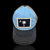 Richardson Palmetto Moon Navy Light Blue Patch Trucker Hat
