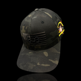 803 America Flexfit Black Camo Fitted Cotton Military Hat