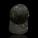 803 America Flexfit Black Camo Fitted Cotton Military Hat