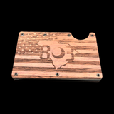 803 America Laser Etched Wood Minimalistic Wallet