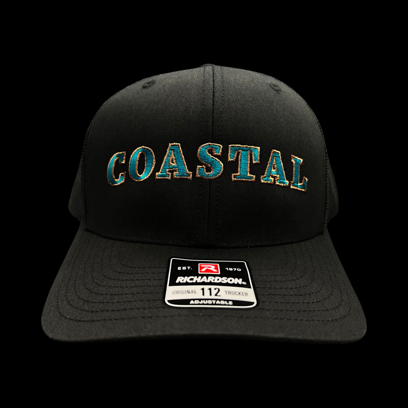 843 Richardson Coastal Midnight Black Trucker Hat
