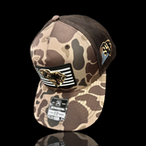 843 Richardson Bark Brown Duck Camo Performance Patch Lowcountry Trucker