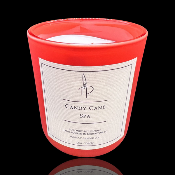 Premium Wooden Wick Candy Cane Spa Scented Candle