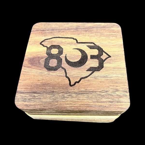 803 South Carolina 4" Acacia Wood Coaster Set
