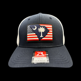 803 Richardson Navy Performance PVC Patch Fitted Trucker Hat