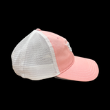 864 Richardson Pink White Adjustable Relaxed Fit Trucker Hat