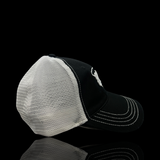 864 Richardson Black White Adjustable Relaxed Fit Trucker Hat