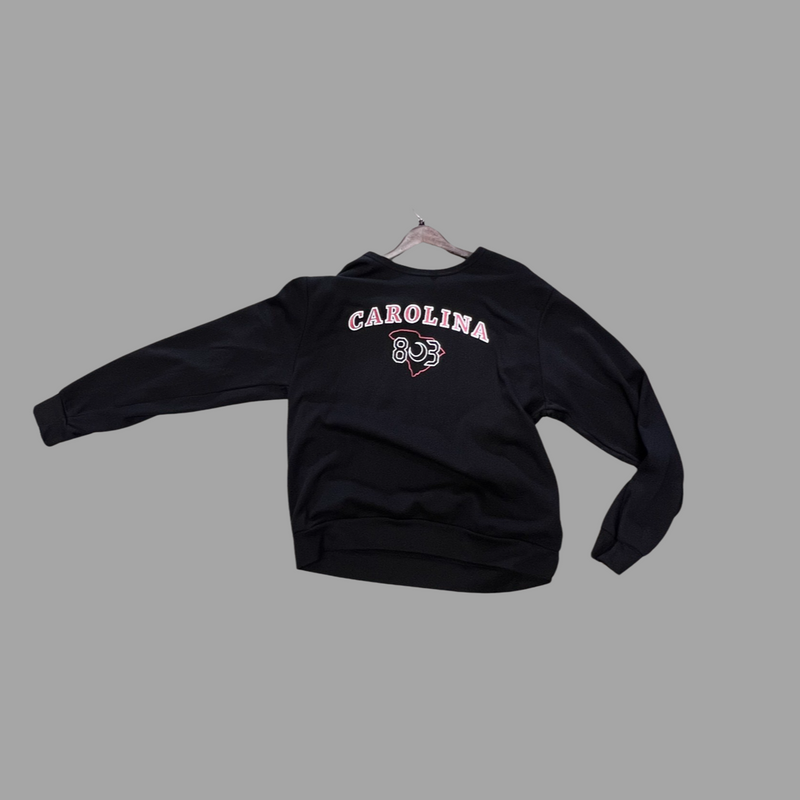 Carolina 803 Black Crew Neck Fleece Sweatshirt