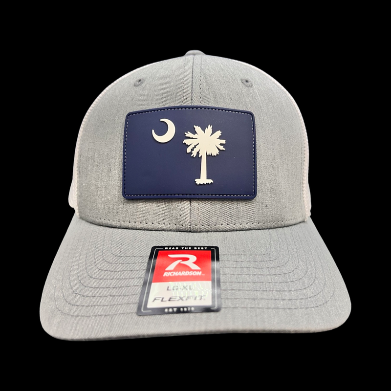 843 Lowcountry Richardson Heather Performance Patch Fitted Flexfit Trucker Hat