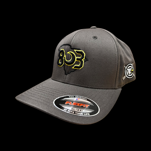 PRE_SALE: 803 Gray Collegiate Grey Flexfit Special Edition Fitted Trucker Hat