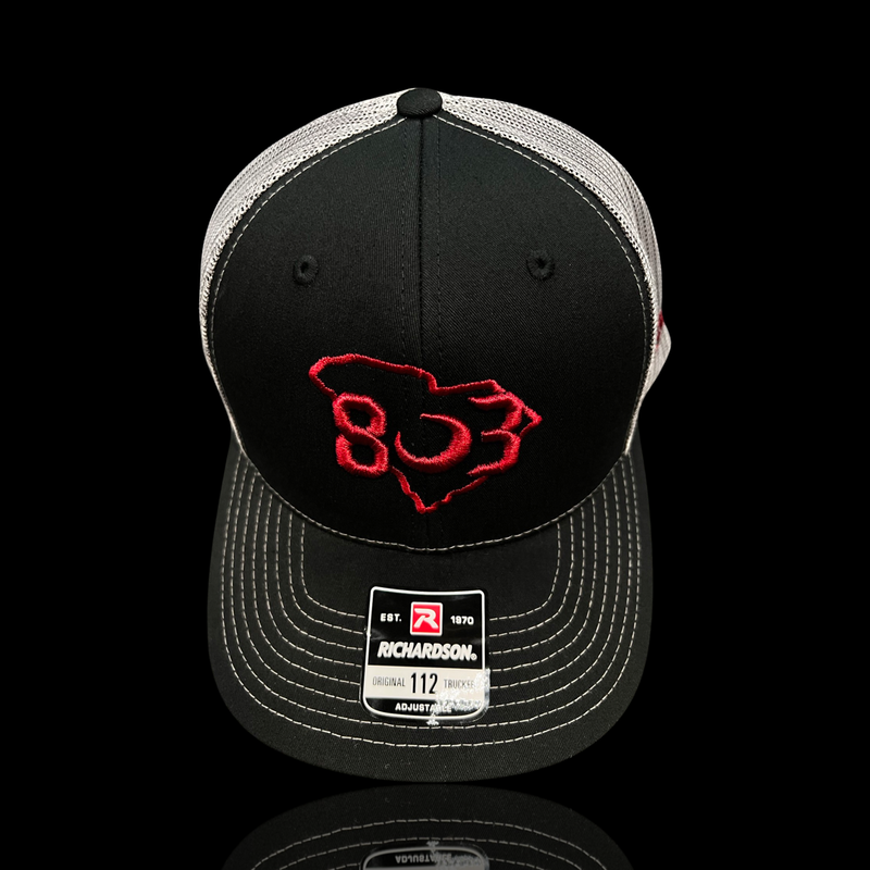 803 Richardson Black Steel Carolina Trucker Hat