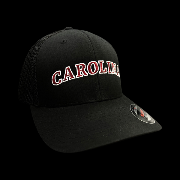 Flexfit Carolina 803 Black Fitted Mesh Trucker Hat