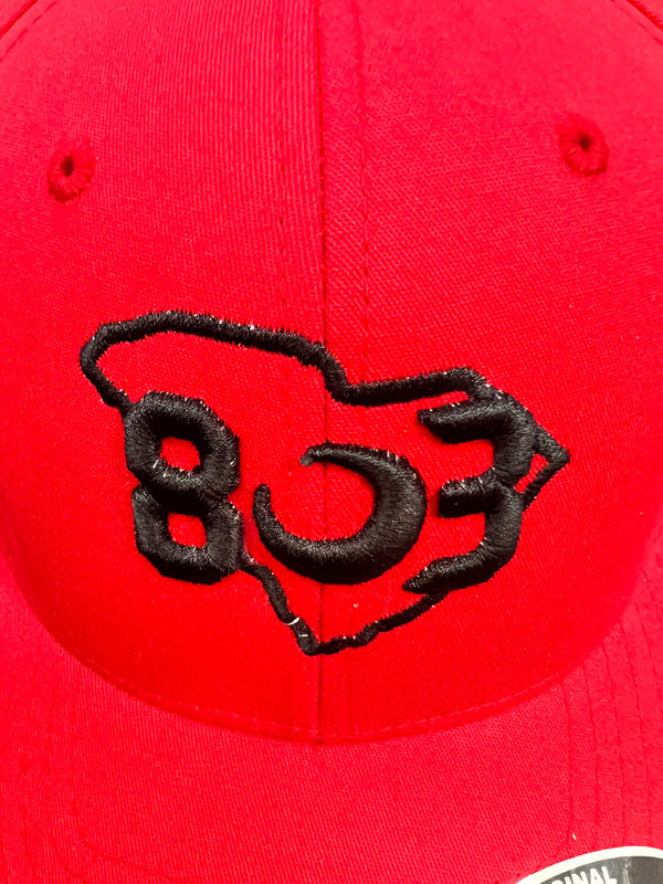 B-GRADE- 803 Flexfit Red/Black Fitted Cotton hat