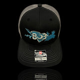 803 Richardson Lake Murray Life Black Steel Trucker Hat