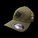 803 America Flexfit Fitted Olive Green Cotton Military Hat