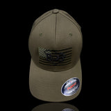 803 America Flexfit Fitted Olive Green Cotton Military Hat