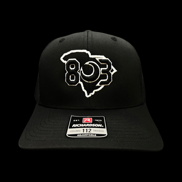 803 Richardson Gen II Black Trucker Hat