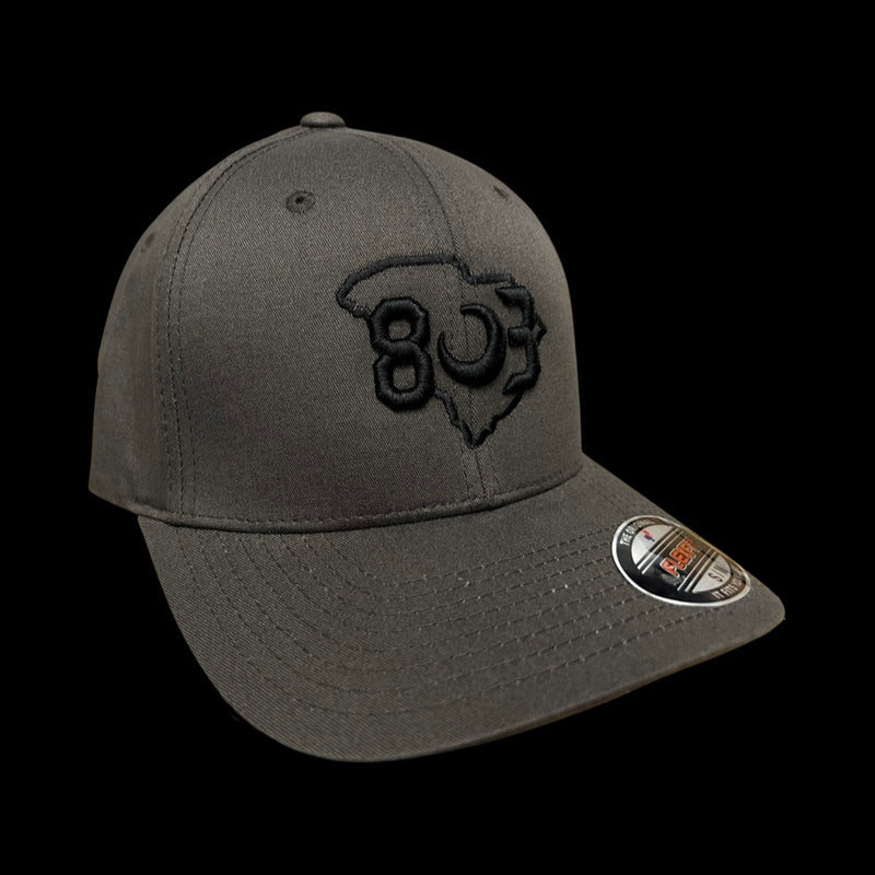 803 Flexfit charcoal fitted cotton hat