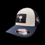 Flexfit Navy White Navy Performance PVC Patch Fitted Trucker Hat