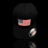 Flexfit Black Old Glory Performance PVC Patch Fitted Trucker Hat