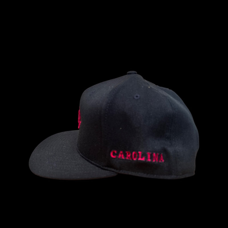 803 Flexfit Carolina Black Widow Garnet Adjustable Flatbill Hat