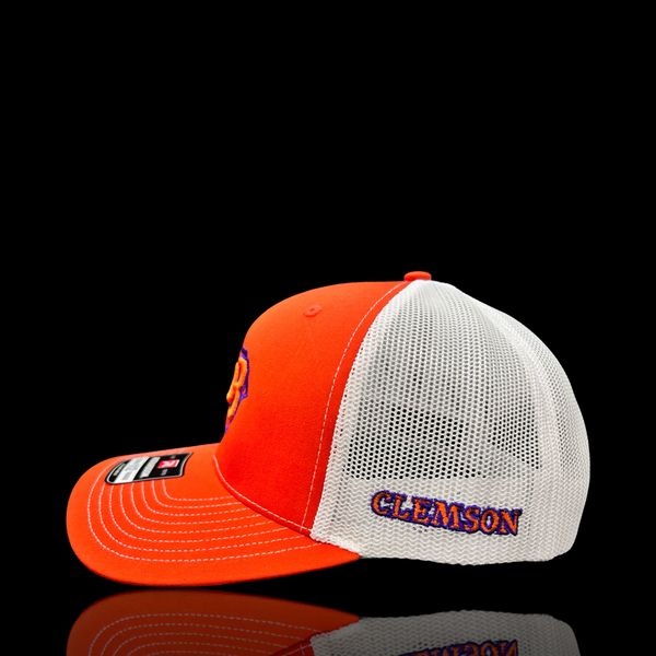 803 Richardson Clemson Orange White Second Generation Side Trucker Hat