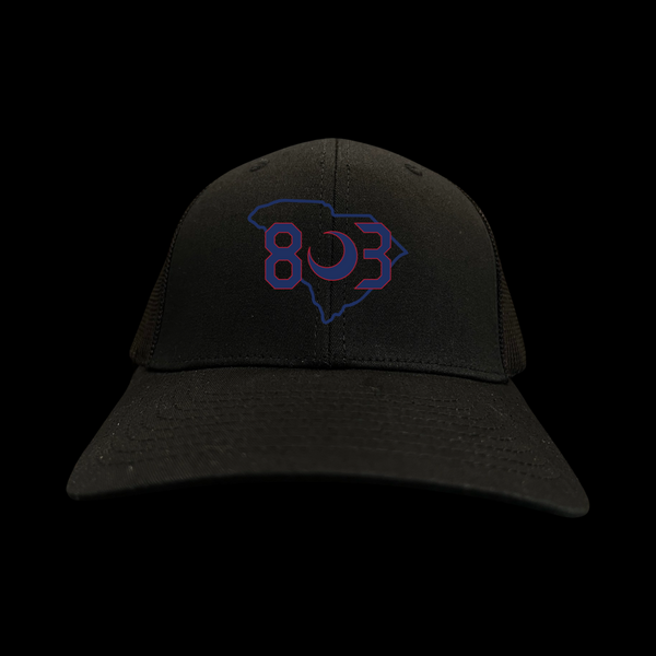 14) PRE-SALE: 803 Special Edition -Patriots Side Logo - Black Trucker Hat