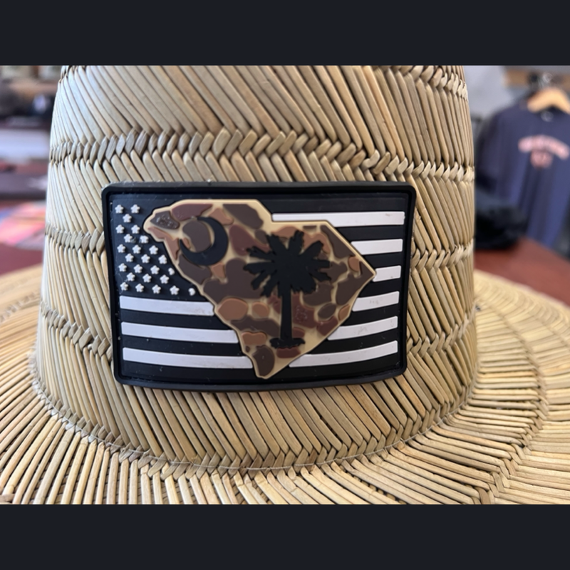 Duck Camo PVC Patch Straw Hat