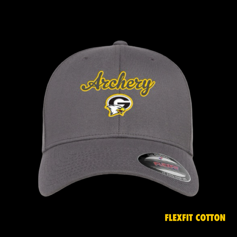 PRE_SALE: **SCRIPT FLEXFIT COTTON** Gray Collegiate  Script Logo Charcoal  Special Edition Fitted Hat