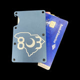 803 Laser Etched Navy Aluminum Wallet