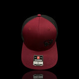 803 Richardson Garnet - Black Offset Logo Trucker Hat